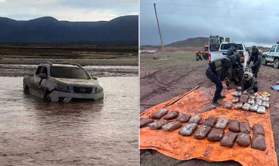 Encuentran droga en vehículo que fue arrastrado por un río en Potosí