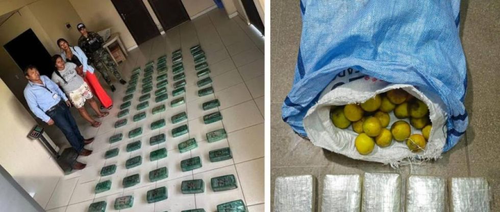Una mujer camufló 80 kilos de droga en bolsas de naranjas  