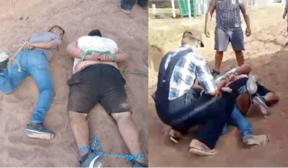 Menonitas capturan, golpean y queman vehículo a dos ladrones