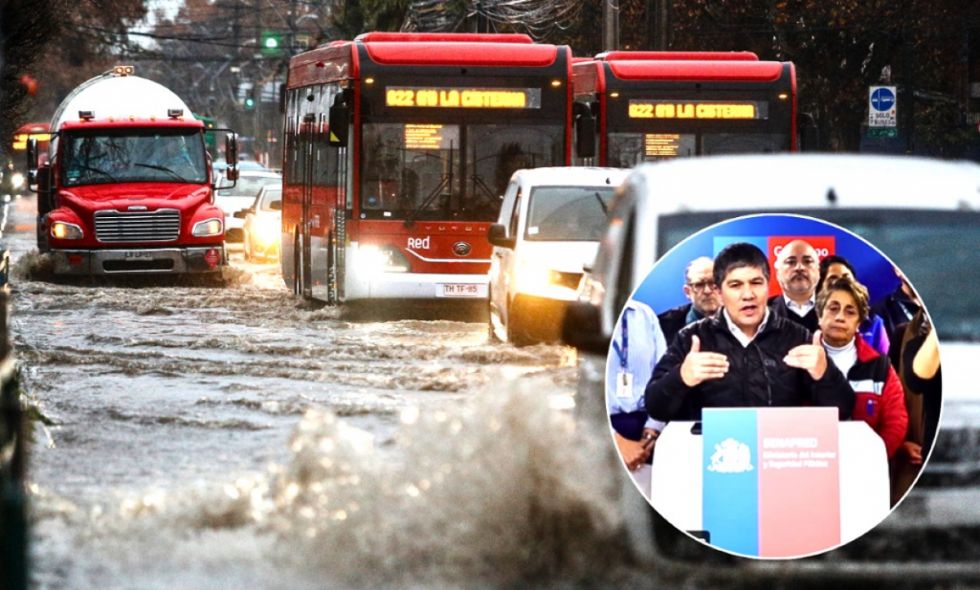 Capital de Chile bajo fuertes precipitaciones
