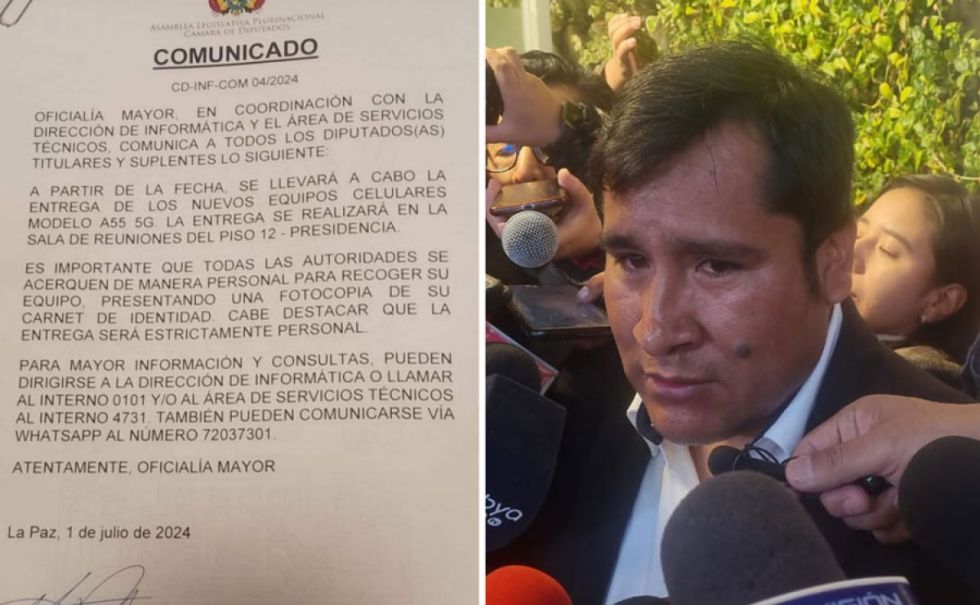 Huaytari responde a críticas por la entrega de celulares a diputados: ‘no son regalos, están en comodato’
