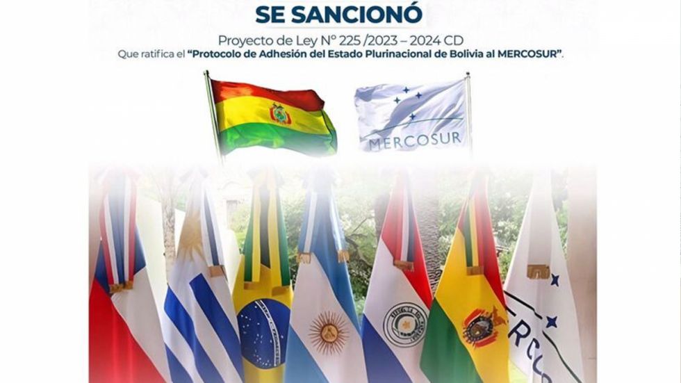 Senado aprueba y sanciona la adhesión de Bolivia al Mercosur 