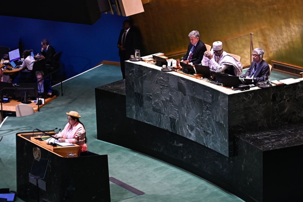 Bolivia propone en la ONU tres ejes de acción para la solución de los desafíos globales