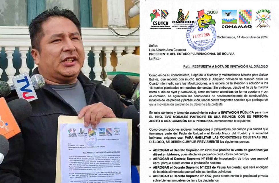 Evistas ponen 10 condiciones para dialogar, como cesar la persecución a Evo