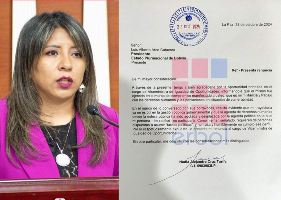 Nadia Cruz renuncia como Viceministra: rechaza participar de una ‘agenda política’