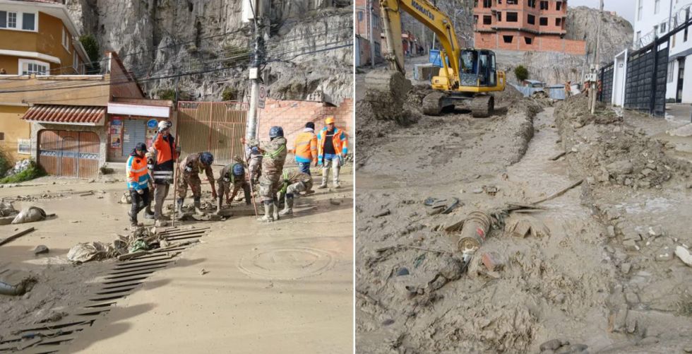 Alcaldía acelera limpieza de mazamorra para encauzar las aguas del río Pasajahuira