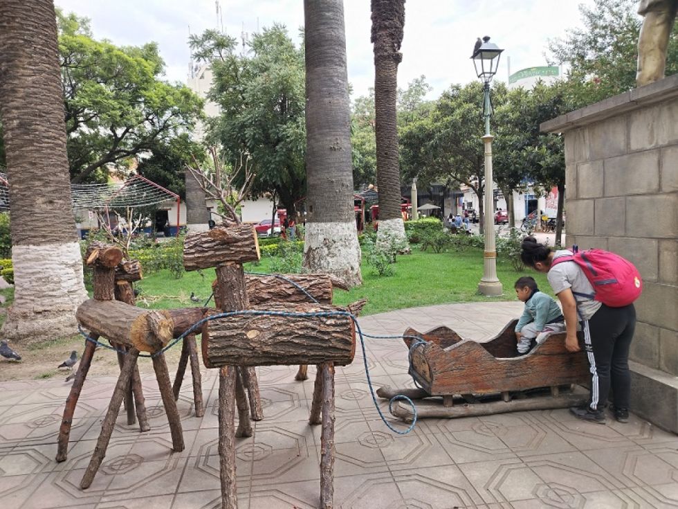 Arreglos navideños en la plaza Luis de Fuentes 