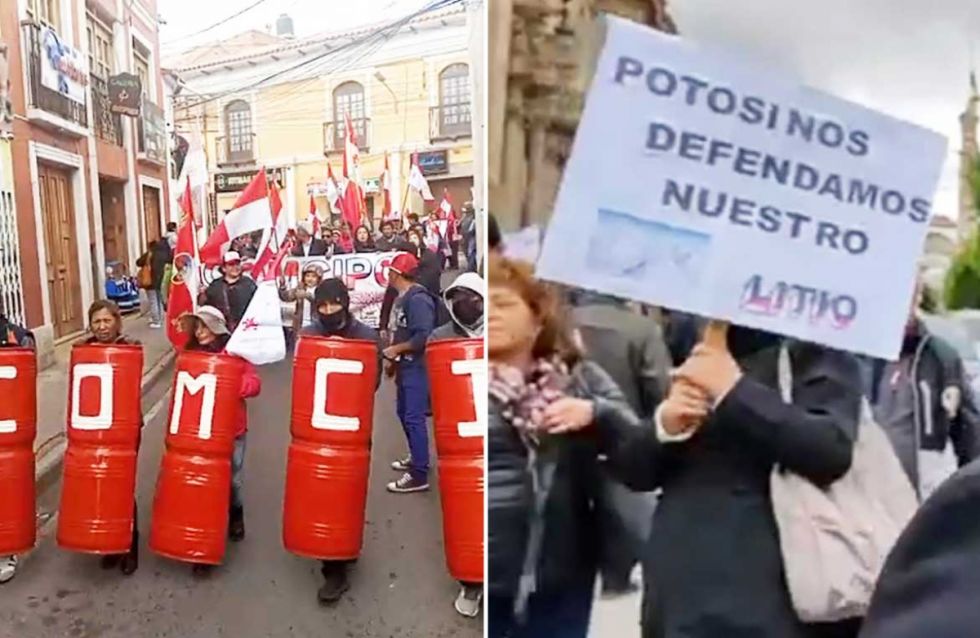 Potosinos se movilizan en defensa del litio