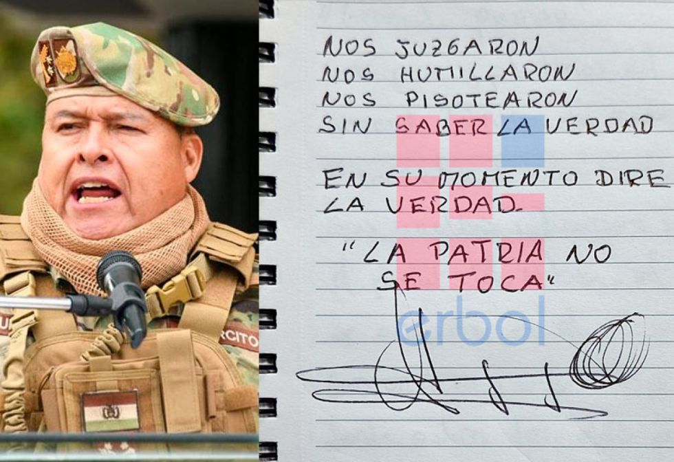 Zúñiga desde la cárcel: ‘Lo hice por la patria’