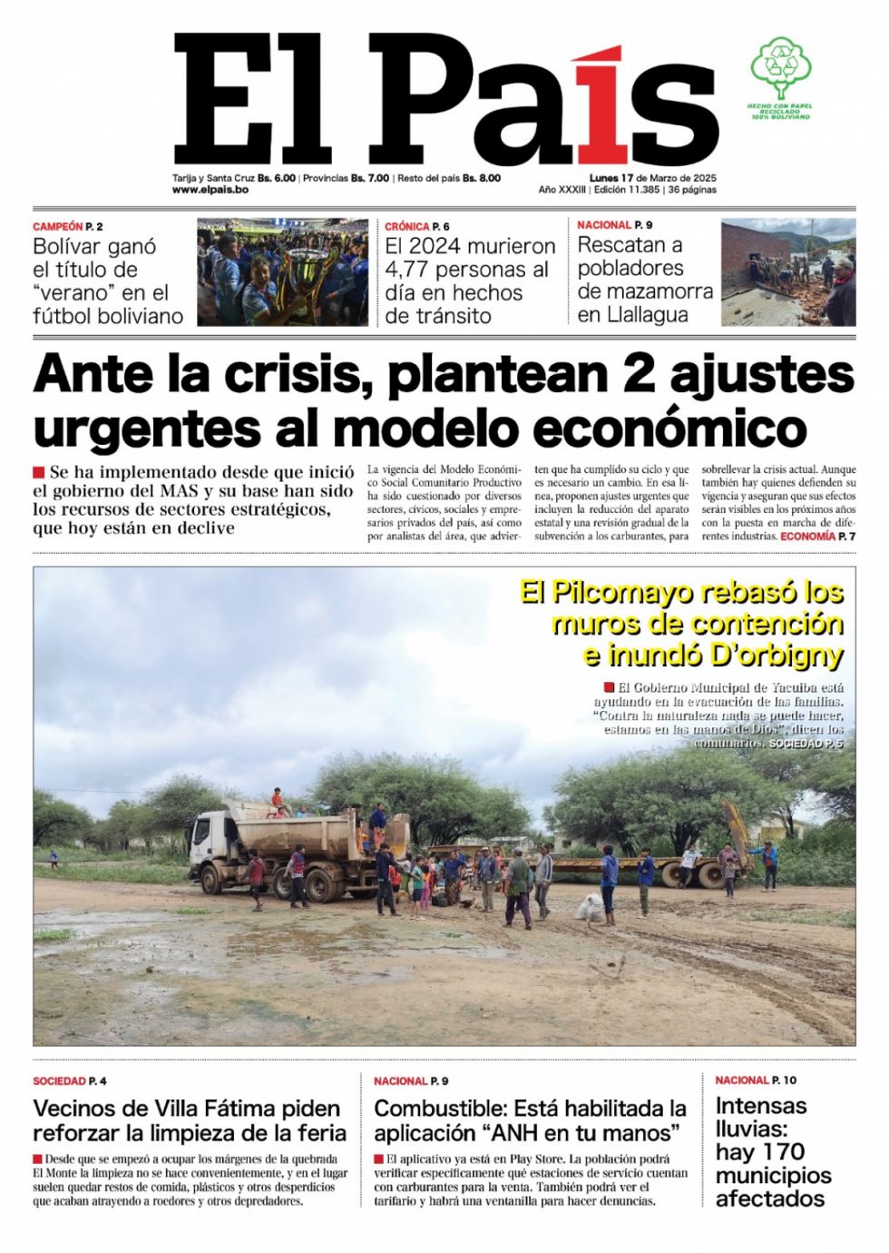 El modelo económico, colapso en el Pilcomayo, Pura Cepa y más: Lee las imprescindibles