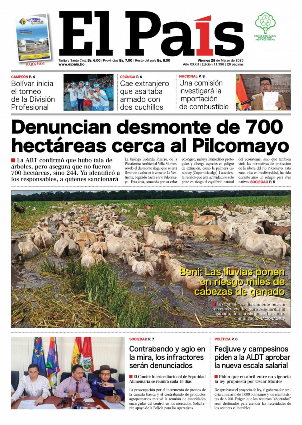 Paro de transporte; Andrónico; Tomayapo; encuestas, aranceles... Lee las imprescindibles