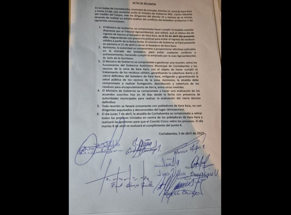 Vecinos de K'ara K'ara declaran cuarto intermedio en el bloqueo al relleno sanitario 