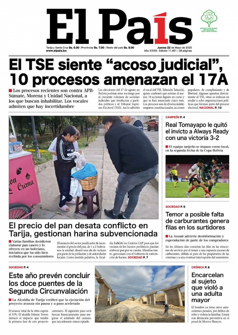 La chacota electoral, el precio del aceite, los predios de Arce... lee las imprescindibles