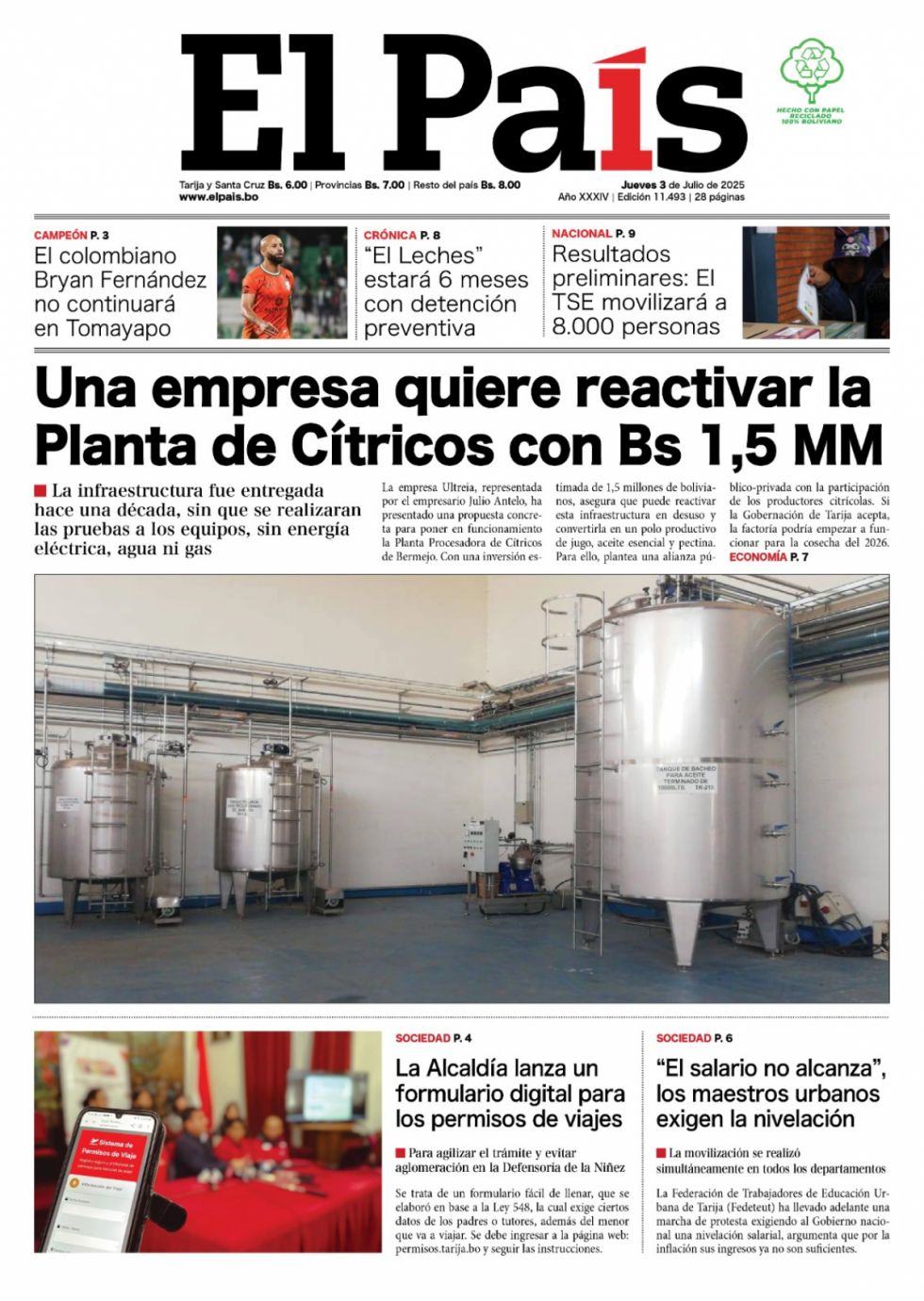 Ni Dunn ni Campero; Arce al Mercosur; los cítricos y más: Lee las imprescindibles