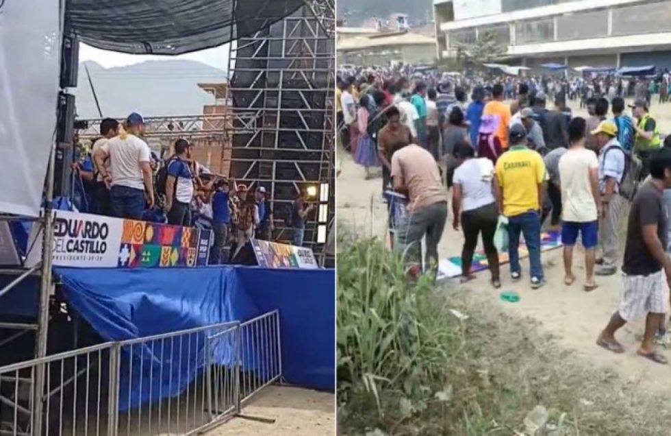 Del Castillo abandonó su proclamación en Caranavi, el escenario fue apedreado 