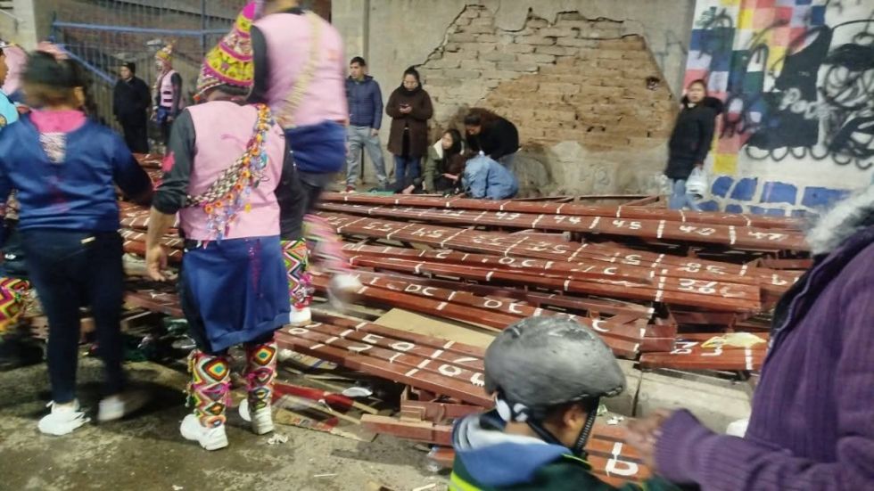 Ch’utillos: detienen a encargado  del montaje de las graderías