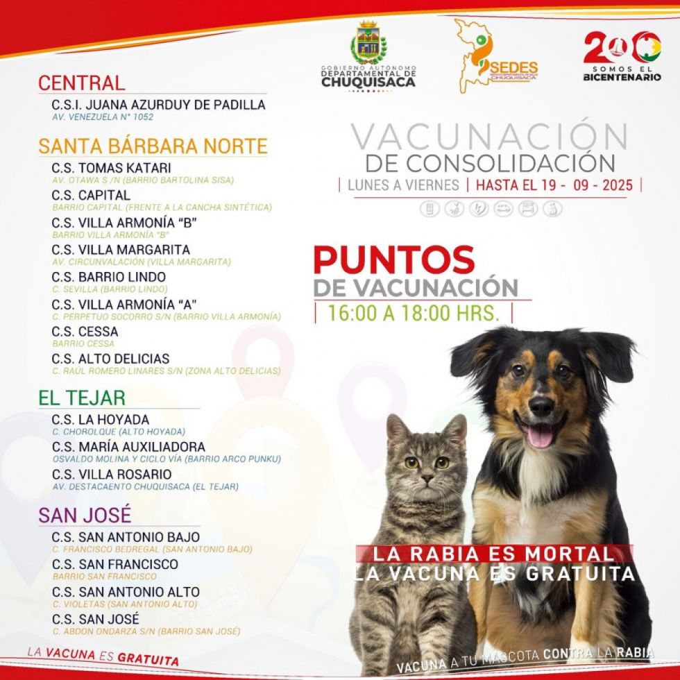 Sucre suma 37 casos de rabia canina