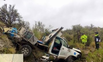 Embarrancamiento de una ambulancia deja dos heridos