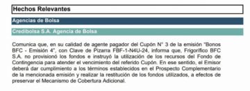 Frigorífico BFC no provisionó fondos para pagar bonos según reporta la ASFI