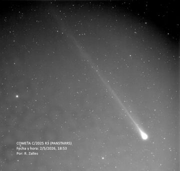 El cometa C/2025 R3 (PANSTARRS) fotografiado desde el Observatorio Astronómico de Tarija Bolivia