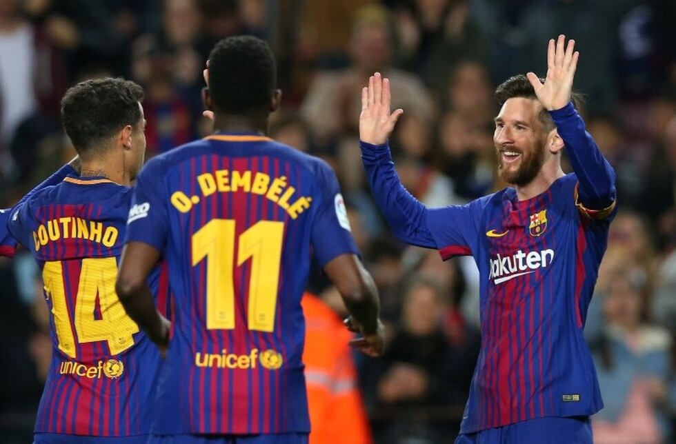 Triplete de Leo Messi y récord para Barcelona