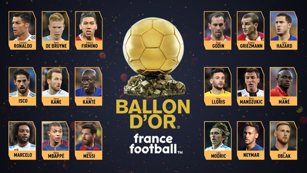 La lista de los 30 nominados al Balón de Oro