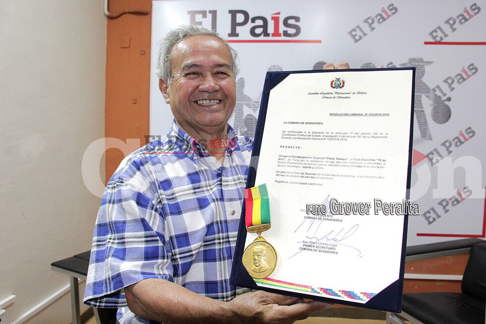 15 de Abril recibió del Senado la distinción “Franz Tamayo”