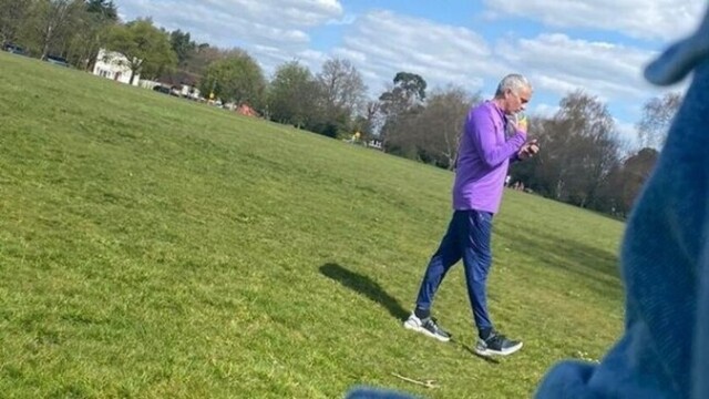 Mourinho entrenó en un parque  de Londres