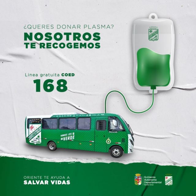 Oriente Petrolero colabora con su bus para trasladar a donantes de plasma 