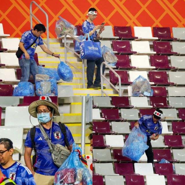 Hinchas japoneses explican por qué limpian los estadios después de los partidos 