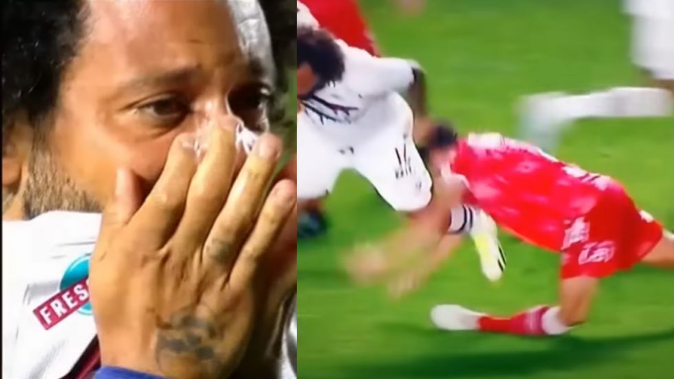 Devastadora falta de Marcelo que termina rompiendo a jugador de Argentinos