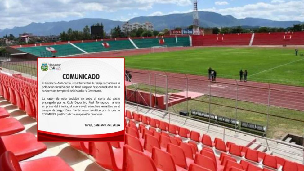 La Gobernación de Tarija deslinda responsabilidad sobre la inhabilitación del IV Centenario