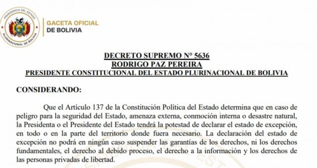 Estos son los 10 puntos clave del Estado de Excepción
