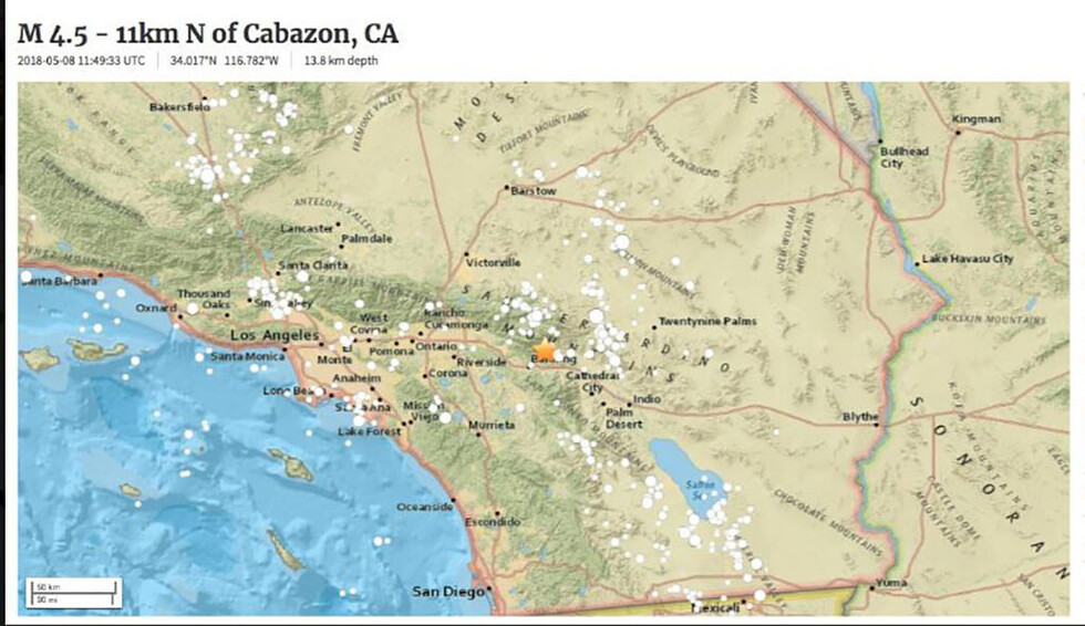 EE.UU.: Un sismo de magnitud 4,5 se registra en el sur de California