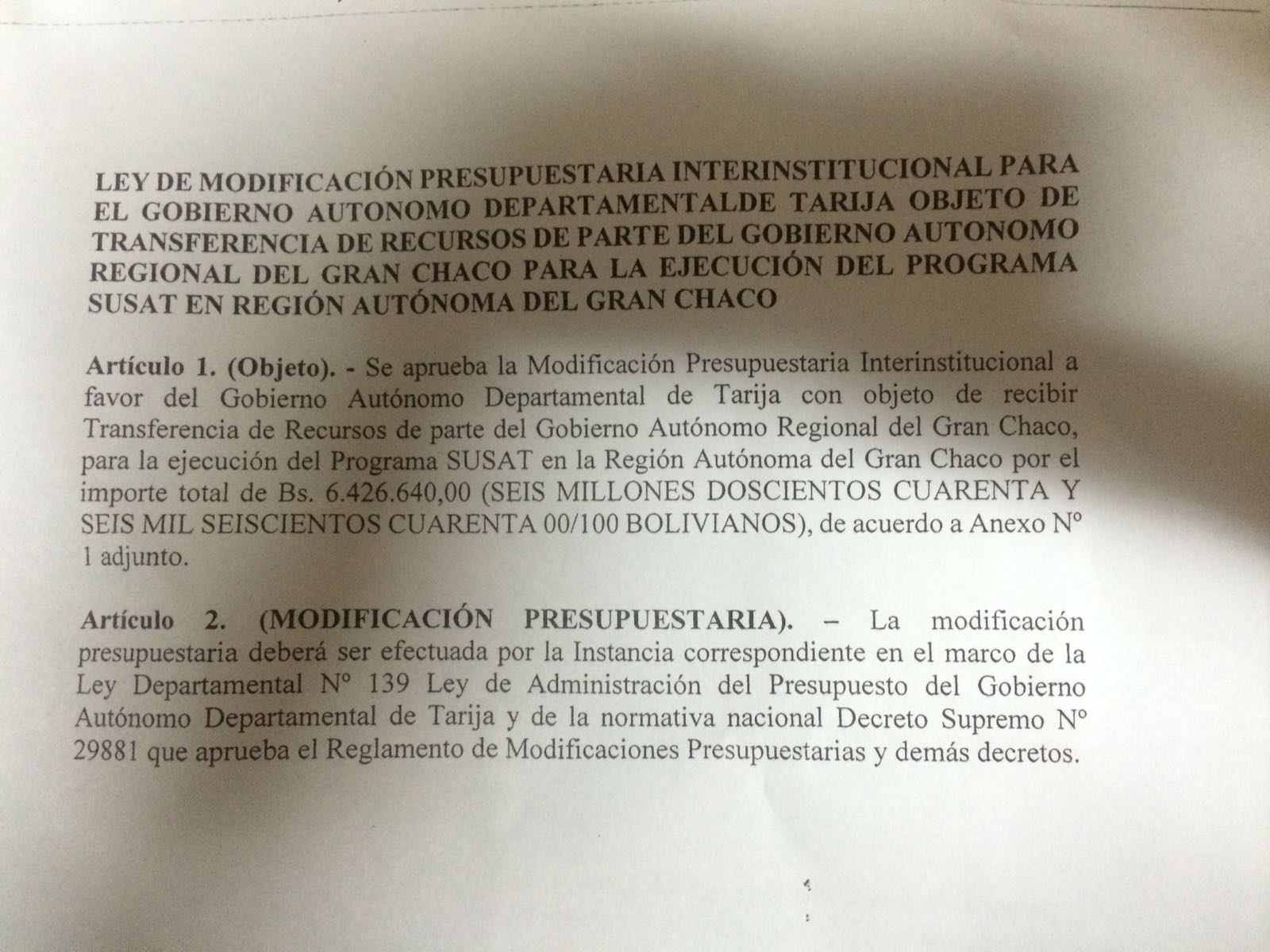 ALDT avanza en acuerdo para solucionar crisis de Susat en el Chaco