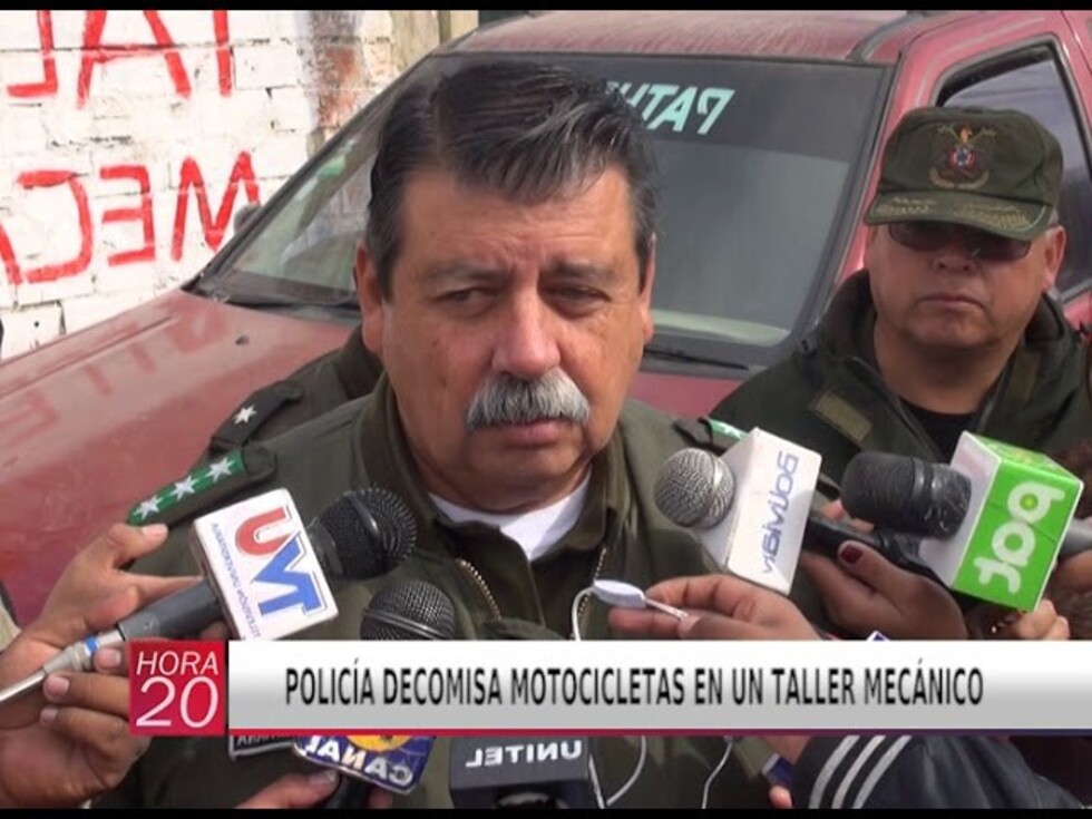 Policía encontró  7 motocicletas con chasis amolado y sin placa en un taller