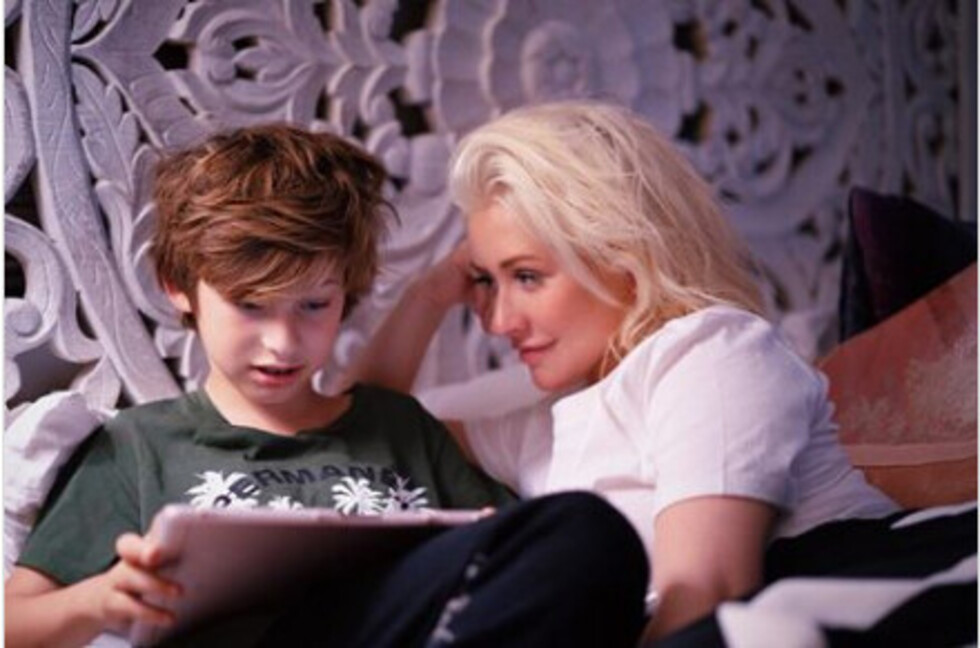 Christina subió  foto junto a  su hijo Max