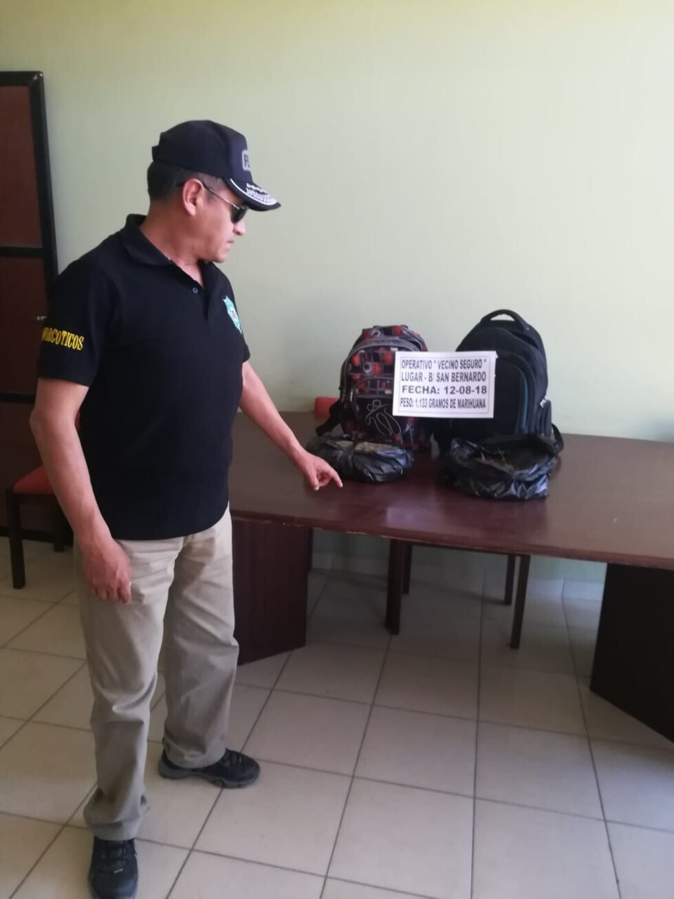 Detienen a una persona con 1.133 gramos de marihuana en barrio San Bernardo