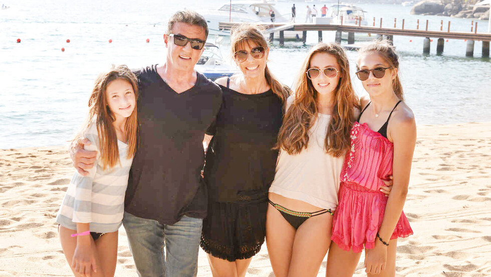 Stallone se relajó junto a su familia