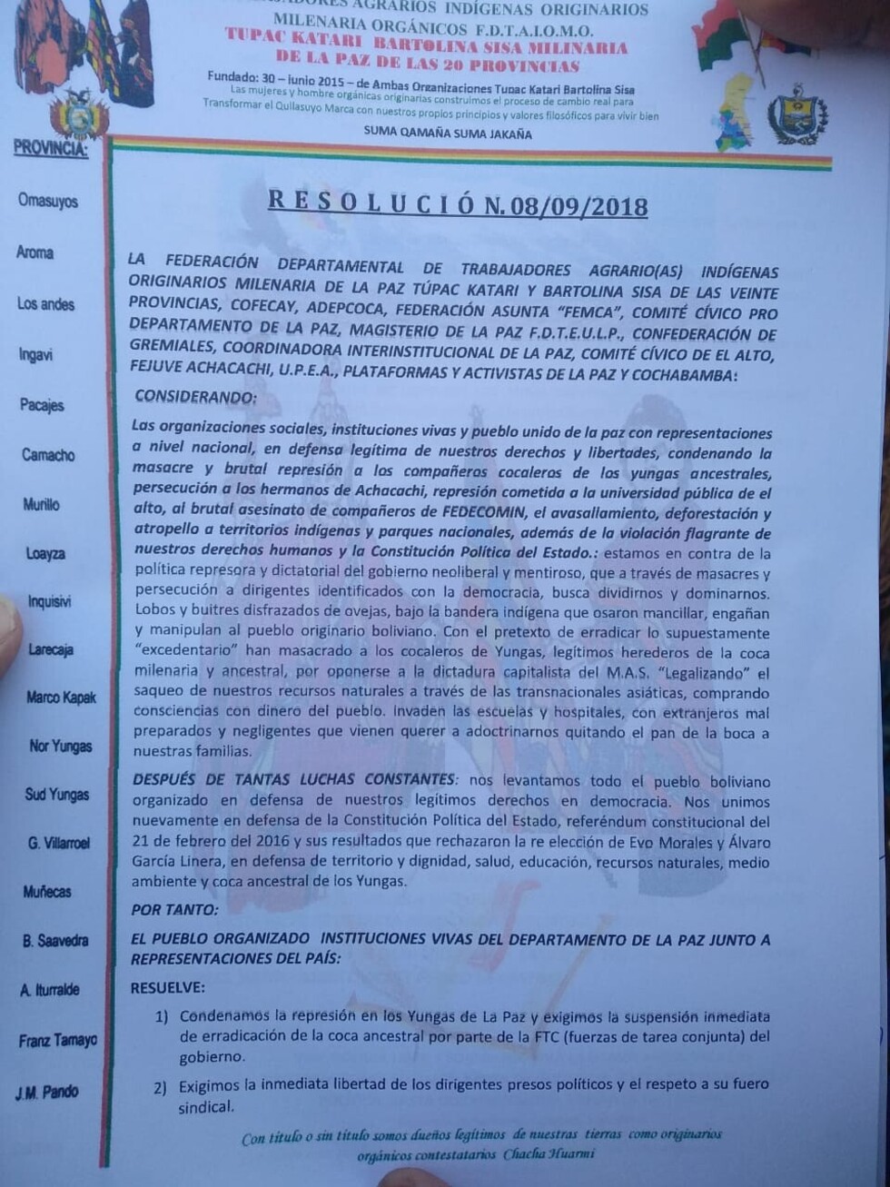 Organizaciones sociales determinan masificar movilizaciones la siguiente semana