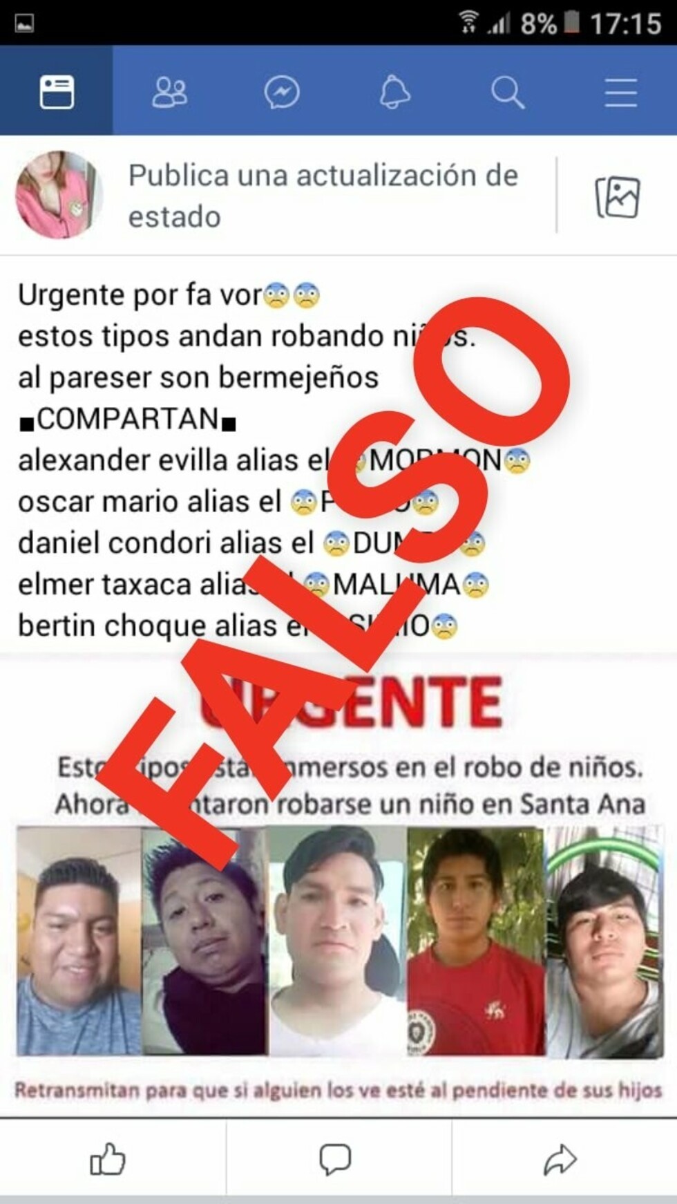 Hizo quedar como ladrones de niños a su hermano y amigos