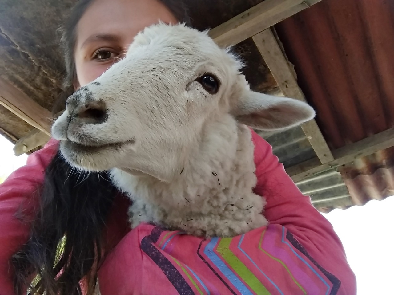 Lorena entre la tierra, el sol y las plantas