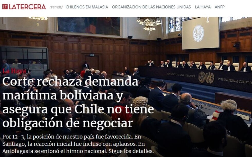 Así es como ve Chile el resultado del fallo del la CIJ
