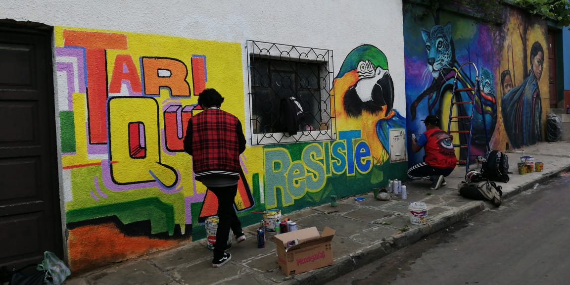Colectivos artísticos realizan cuatro murales en la ciudad.