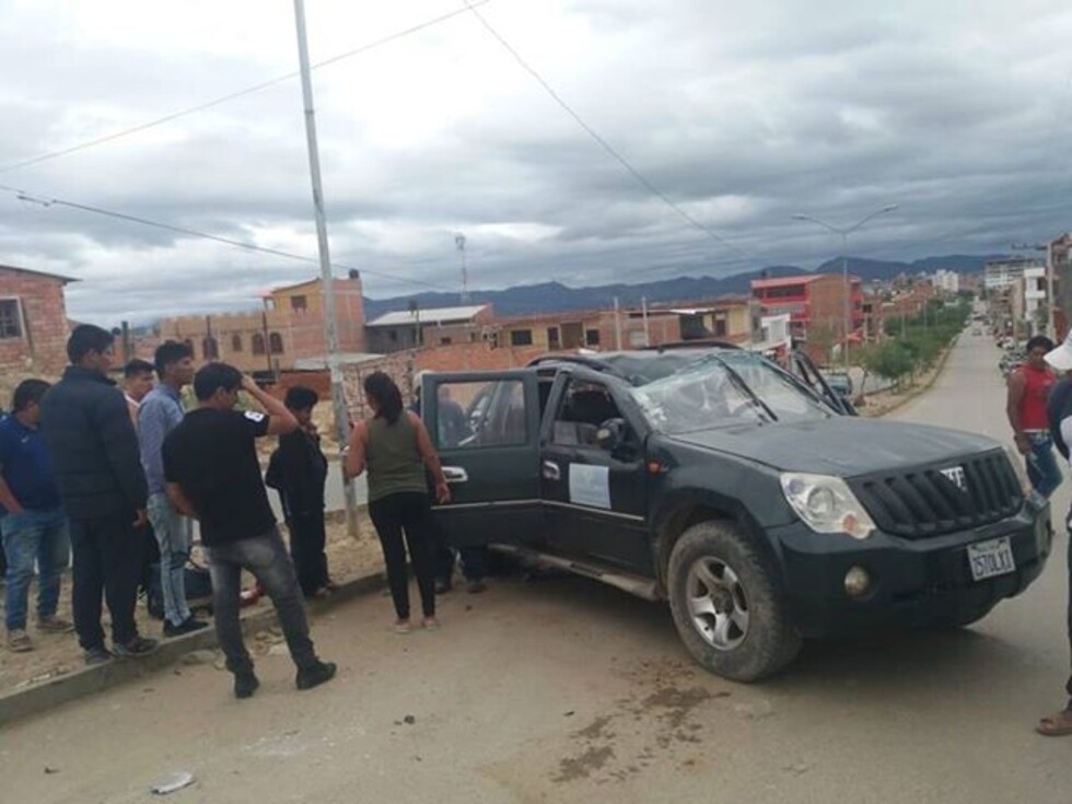 Accidente de tránsito en el Campo Ferial del barrio El Constructor