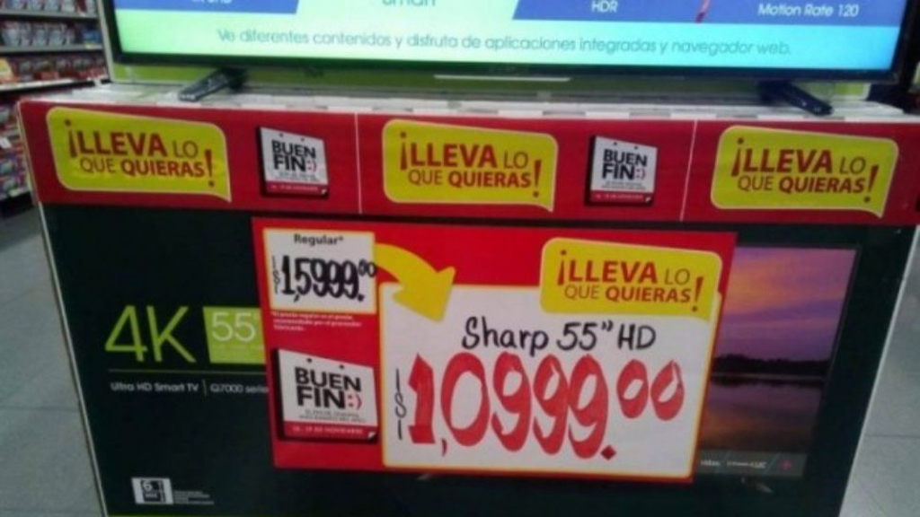 Un súper “regala” televisores LED por error