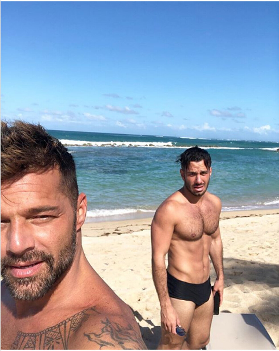 Ricky Martin y su esposo se asolearon en trajes de baño