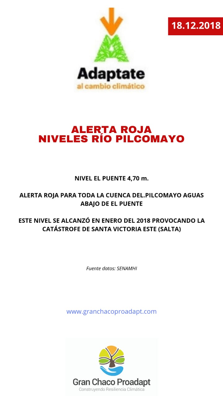 Senamhi declara alerta roja por crecida del río Pilcomayo