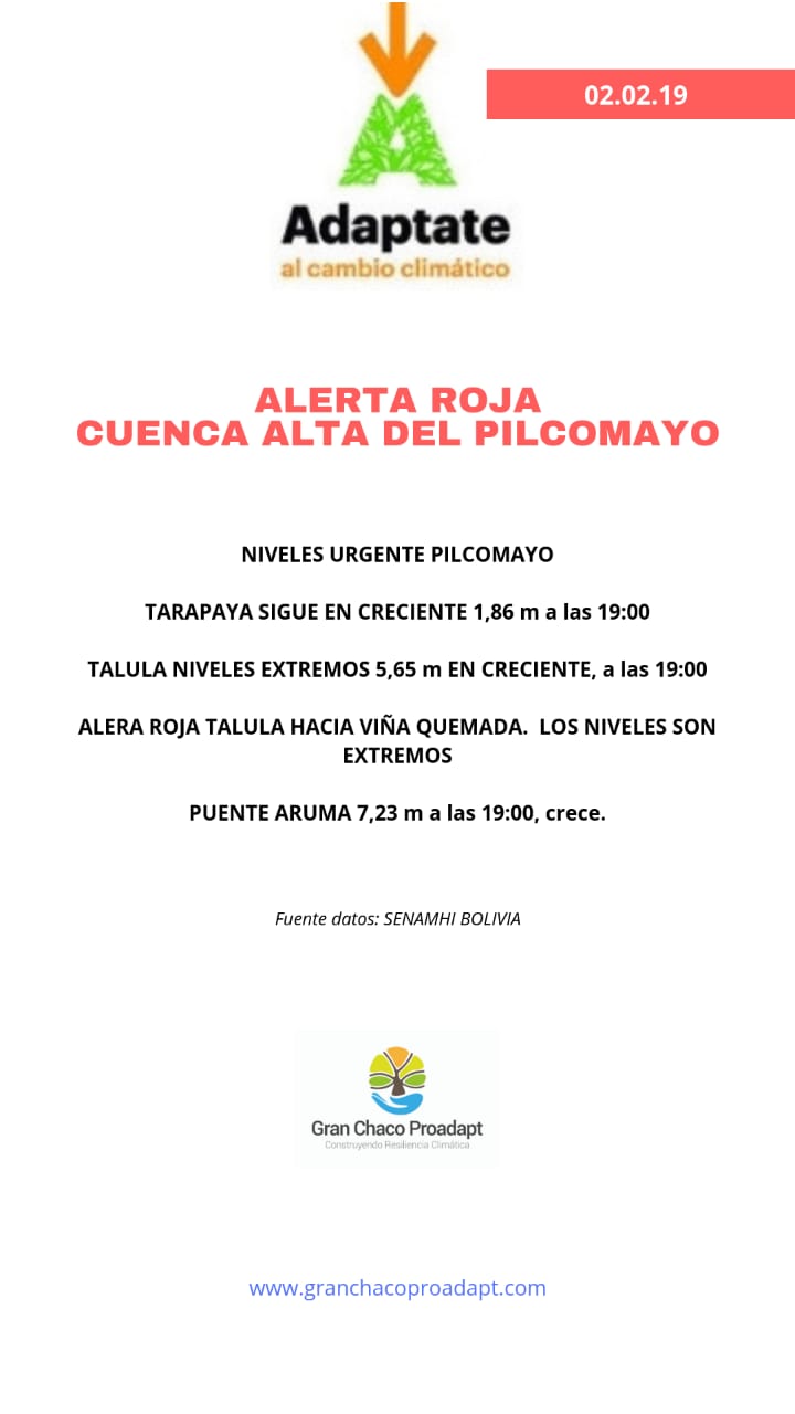 Alerta en el Pilcomayo sube a roja y piden máxima precaución en la cuenca después de Villa Montes