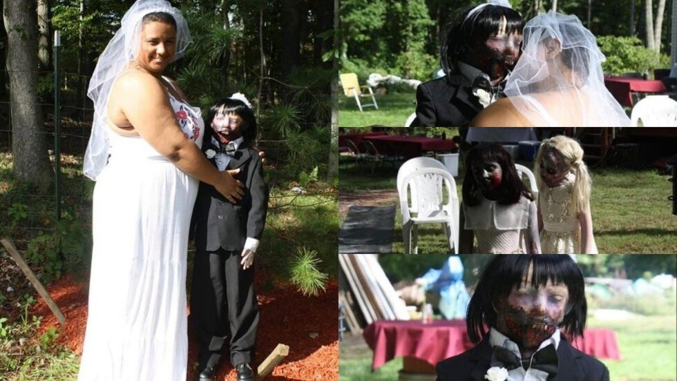 Se casó con una muñeca zombie y quiere un hijo